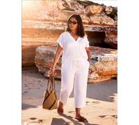 Live Unlimited London Linen Blend V-Neck Top White