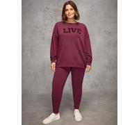 Live Unlimited London Pure Cotton Live Slogan Sweatshirt Burgundy