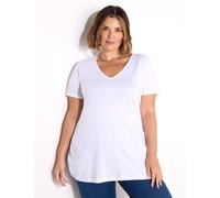 Live Unlimited London Pure Cotton V-Neck Longline T-Shirt White