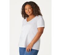 Live Unlimited London Pure Cotton V-Neck T-Shirt White