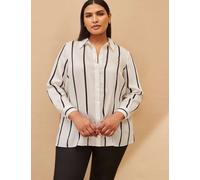 Live Unlimited London Striped Collared Shirt Cream Mix