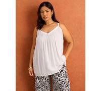 Live Unlimited London V-Neck Gathered Cami Top White