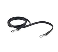 Live Up Full Grain Genuine Leather Adjustable Replacement Strap for Cross Body Bag Purse, 43-55 Inches (Black-Silver Lock)