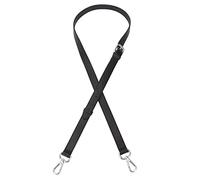 LIVE UP Full Grain Leather Adjustable Replacement Cross Body Purse Shoulder Strap Handbag Bag Wallet, 2/3” Wide(Black-Silver Lock)
