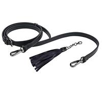 Live up Full Grain Leather Adjustable Replacement Strap Cross Body Bag Purse, 43-51 Inch, 6# Black-grey Buckles With Tassel