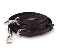 LIVE UP Full Grain Purse Strap Genuine Leather Replacement for Cross Body Bag Handbags(Expresso-Silver Buckles)