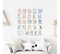 Live Vida Alphabet Wall Stickers with Animal Figures 26 pcs - Blue