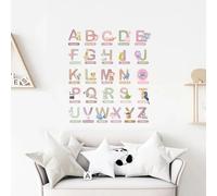 Live Vida Alphabet Wall Stickers with Animal Figures 26 pcs - Pink