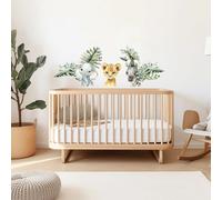 Live Vida Baby Safari Wall Sticker Leafy Elephant & Lion & Zebra 3 pcs