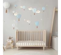 Live Vida Hot Air Balloons Wall Stickers A5 - Blue & Grey