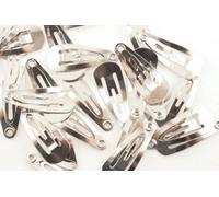 Live-wire-direct 20 x Small Silver Non Slip Snap Clips Slides Hair Bows 30mm 1.4" Inch