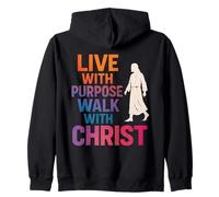 Live With Purpose Walk With Christ Jesus Christian Faith Zip Hoodie