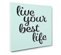 Live Your Best Life Modern Typography Quote Canvas Print | Gallery Wrapped 30mm Frame Wall Art | 14x14 inches | Ready to Hang | Modern Typography Picture | Living Room Bedroom Lounge Office