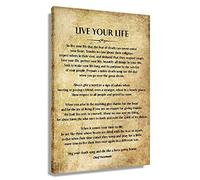 Live Your Life Poem Framed Motivational Wall Art Prints Vintage Canvas Quotes Wall Decor Inspirational Posters Decorations For Bedroom Framed (12x18 inch)