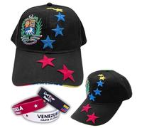 Live Your Roots Venezuela Cap - Black Baseball Cap 100% Cotton -Venezuela Flag, Adjustable, in Tricolor, White, Vinotinto - Available Store, Black, Yellow, Blue, red,