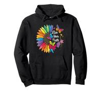 Live Your Truth Rainbow Sunflower Colorful Butterflies Pride Pullover Hoodie
