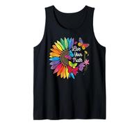 Live Your Truth Rainbow Sunflower Colorful Butterflies Pride Tank Top