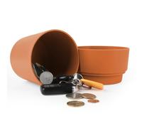 Livebe Flower Pot With Hidden Safe & Secret Compartment,Secret Stash Key Hider,Hide a Key Secret Safe (Brown)