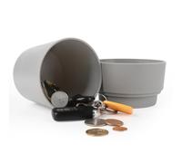 LiveBe Flower Pot With Hidden Safe & Secret Compartment,Secret Stash Key Hider,Hide a Key Secret Safe (Grey 3)