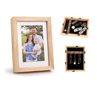 Livebe Photo Picture Frame Diversion Safe,Mini Safe Box with Hidden Secret Compartment to store your Money, Cash, Jewelry or Herbs,Home Security Safe(4''*6'') (Natural)