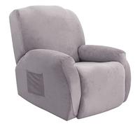 LiveGo 4 PCS Recliner Chair Covers, Stretchable and Fashionable Wingback Sofa Covers, Armchair Slipcover with Elastic Side Pockets, Reclining Chair for Living Room, Bedroom and Office