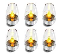 LiveGo 6 Pack Candles Outdoor Waterproof, Flameless Flickering LED Candle, Tea Light, Fake Lanterns, Solar Candles Set for Outdoor, Garden, Camping, Party, Wedding (Warm Orange)