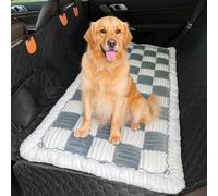 LiveGo Backseat Pet Bed Mat, Truck Plaid Dog Bed for Car Back Seat, Deluxe Dog Seat Covers, Non-Slip Travel Pet Mat, Fit for Backseat Extenders and Trucks SUVs (Gray, 60 * 130cm)