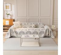 LiveGo Chenille AB Sided Slipcover for Corner & L Shaped Sofa, Soft Non-Slip All-Season Washable Couch Protector for Dogs with Tassel (Ab Susie Gray, 180 x 340 cm)