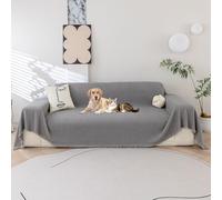LiveGo Chenille Sofa Cover for 3 Seater, Soft Non-Slip Slipcover with Tassel, All-Season Washable Couch Protector for Dogs, Decorative Futon & L Shaped Sofa Cover (BH Gray, 180×260 cm)