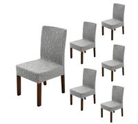 LiveGo Dining Chair Slipcover with Storage Bag, Stretch Removable Washable Dining Chair Slipcover Super Soft Protector for Seat Covers for Wedding Party Dining Room Home Decor (S-light gray, 6PCS)