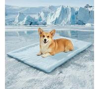 LiveGo Dog Cooling Mat, Self Warming Cat Bed, Reversible Warm & Cooling Cat Bed, Winter Warm Cat Pad & Summer Cooling Cat Mat for Kittens & Small Dogs (Blue, S（51 * 41cm）)