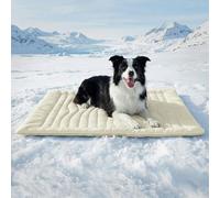 LiveGo Dog Cooling Mat, Self Warming Cat Bed, Reversible Warm & Cooling Cat Bed, Winter Warm Cat Pad & Summer Cooling Cat Mat for Kittens & Small Dogs (Off-white, L（122 * 71cm）)