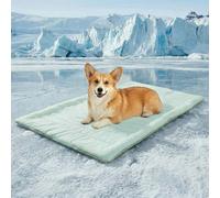 LiveGo Dog Cooling Mat, Self Warming Cat Bed, Reversible Warm & Cooling Cat Bed, Winter Warm Cat Pad & Summer Cooling Cat Mat for Kittens & Small Dogs (Green, L（122 * 71cm）)