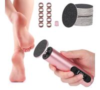 LiveGo Electric Foot Callus Remover - Rechargeable Pedicure Tools for Dead Skin with Adjustable Speed, Digital Display, Sandpaper Disks & Nail Drill Bits for Smooth Feet Care (Pink)