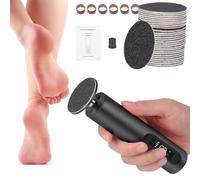 LiveGo Electric Foot Callus Remover - Rechargeable Pedicure Tools for Dead Skin with Adjustable Speed, Digital Display, Sandpaper Disks & Nail Drill Bits for Smooth Feet Care (Silver)