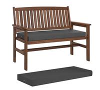 LiveGo Garden Bench Cushion 2/3/4 Seater Soft Outdoor Waterproof Patio Lounger Bench Seat Pad Hammock Pad with Backrest, for Lawn & Garden, Patio, Office, Coffee (Dark Gray-Pad, 114 * 46 * 8CM)