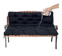 LiveGo Garden Bench Cushion 2/3/4 Seater Soft Outdoor Waterproof Patio Lounger Bench Swing Hammock Pad with Backrest (100 * 100 * 10CM, Black)