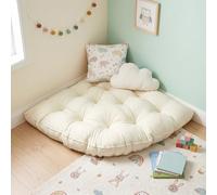 LiveGo Large Corner Floor Cushion, 100 * 100cm Radius Corner Kids Rug Soft Non-Slip Floor Pillow for Kids, Playroom Pillows for Reading/Yoga/Meditation