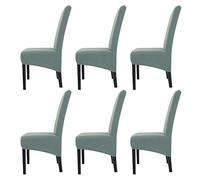 LiveGo Large Size Dining Chair Covers Set of 6,Dining Room Chair Slipcovers,Stretch Removable Washable Large High Back Parsons Chair Covers for Dining Room,Hotel,Kitchen,Banquet,Home(Blue,Pack of 6)