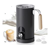 LiveGo Milk Frother Electric 5 in 1 - Automatic Milk Frother Handheld 350ml Large Capacity, Automatic Hot and Cold Foam Maker and Milk Warmer for Coffee, Latte, Cappuccino, Hot Chocolate (Black)