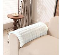 LiveGo Milk Velvet Sofa Cover - Washable Pet-Friendly Couch Cover, Non-Slip Fuzzy Sofa Protector for 2/3/4 Seater, Soft Dog-Resistant Furniture Cover for Living Room (Off-white, 70 * 70cm)