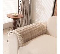 LiveGo Milk Velvet Sofa Cover - Washable Pet-Friendly Couch Cover, Non-Slip Fuzzy Sofa Protector for 2/3/4 Seater, Soft Dog-Resistant Furniture Cover for Living Room (Light Brown, 70 * 70cm)