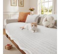 LiveGo Milk Velvet Sofa Cover - Washable Pet-Friendly Couch Cover, Non-Slip Fuzzy Sofa Protector for 2/3/4 Seater, Soft Dog-Resistant Furniture Cover for Living Room (Light Gray A, 90 * 210cm)