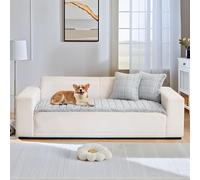 LiveGo Milk Velvet Sofa Cover - Washable Pet-Friendly Couch Cover, Non-Slip Fuzzy Sofa Protector for 2/3/4 Seater, Soft Dog-Resistant Furniture Cover for Living Room (Light Gray C, 70 * 210cm)
