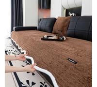 LiveGo Milk Velvet Sofa Cover - Washable Pet-Friendly Couch Cover, Non-Slip Fuzzy Sofa Protector for 2/3/4 Seater, Soft Dog-Resistant Furniture Cover for Living Room (Coffee A, 90 * 160cm)