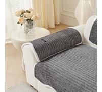 LiveGo Milk Velvet Sofa Cover - Washable Pet-Friendly Couch Cover, Non-Slip Fuzzy Sofa Protector for 2/3/4 Seater, Soft Dog-Resistant Furniture Cover for Living Room (Dark Gray A, 70 * 90cm)