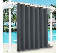 LiveGo Outdoor Curtains for Garden Patio Gazebo Pergola,Waterproof,Windproof,Blackout Thermal Insulated Double Grommet(Top and Bottom) Outdoor Curtains for Garden Patio Door
