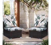 LiveGo Outdoor Patio Cushion Covers, Washable Replacement Slipcovers for Outdoor Sofa & Couch Cushions, Soft & Durable Seat Protectors for Patio Furniture (2, Coconut Grove)
