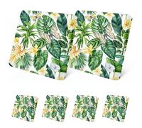 LiveGo Outdoor Patio Cushion Covers, Washable Replacement Slipcovers for Outdoor Sofa & Couch Cushions, Soft & Durable Seat Protectors for Patio Furniture (6, Green Leaves)