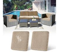 LiveGo Patio Stretch Sofa Cushion Cover Outdoor Cushion Cover Replacement Patio Furniture Cushions Couch Slipcovers Chair Seat Cover Soft Flexibility Protector (2, Khaki)